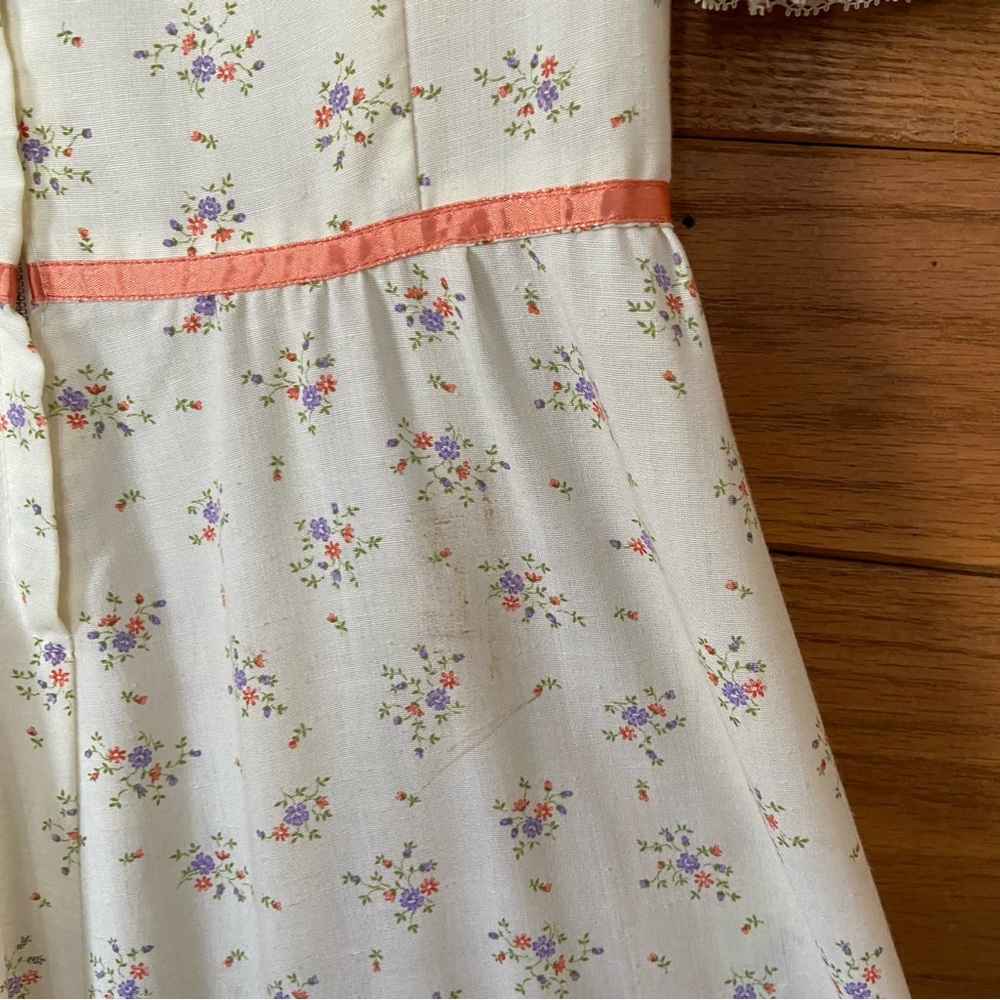 Vintage 70s 80s handmade cottagecore midi ditzy floral prairie dress - Picture 6 of 7